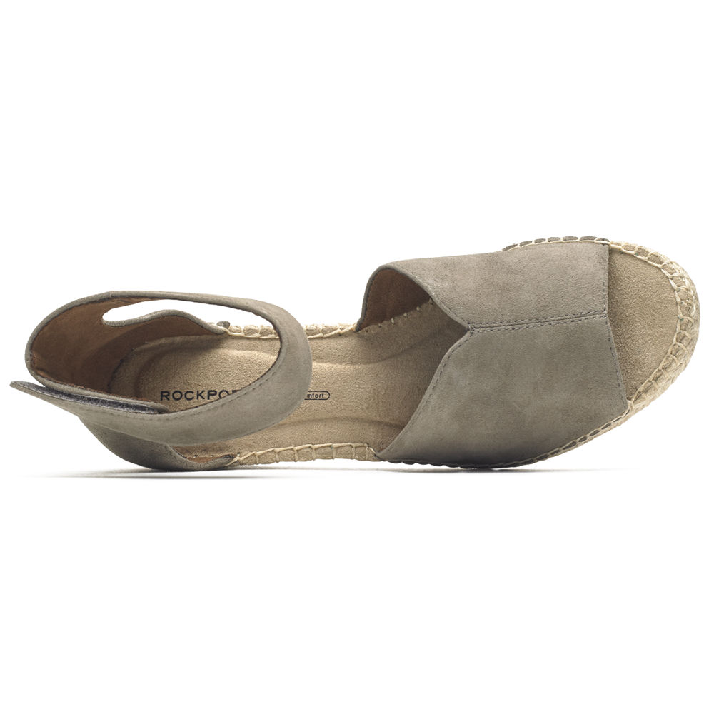 Rockport Sandals For Womens Grey - Marah Peep Toe Espadrille - YQ1895607